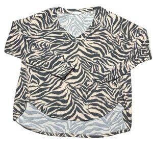 Socialite Women’s Zebra Print V-Neck Sweatshirt